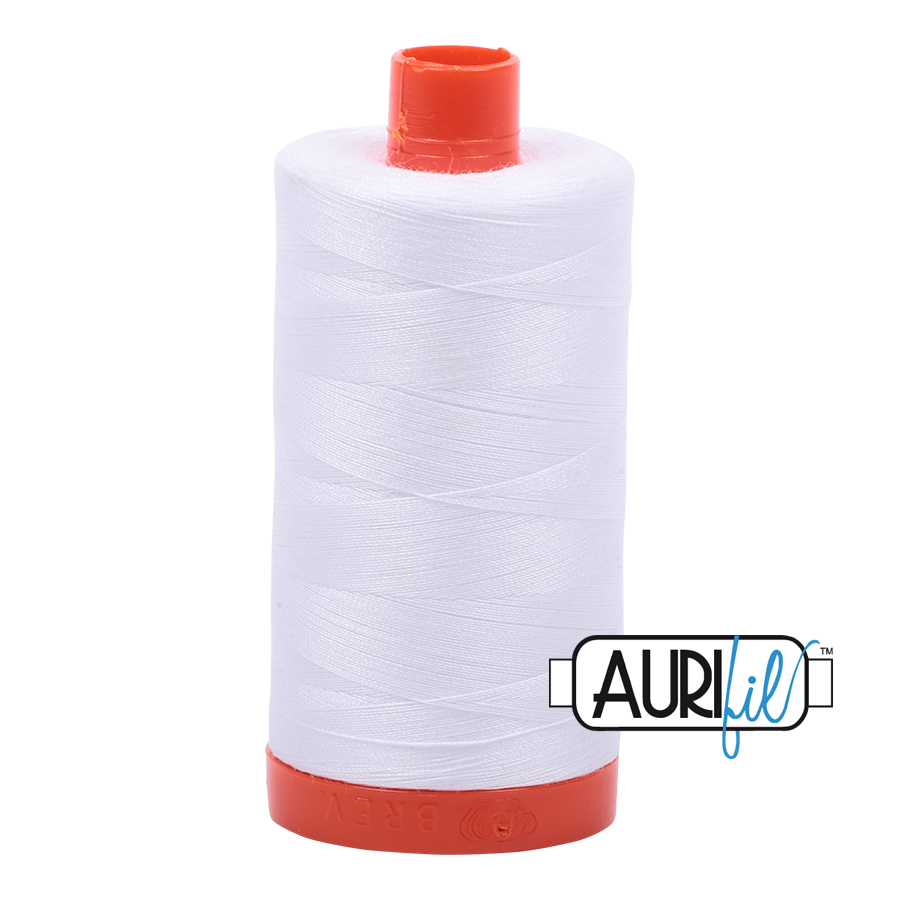 Aurifil Mako 50wt Cotton Thread - White (2024)