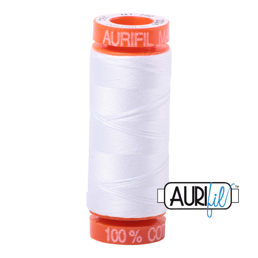 Aurifil Mako 50wt Cotton Thread - White (2024)