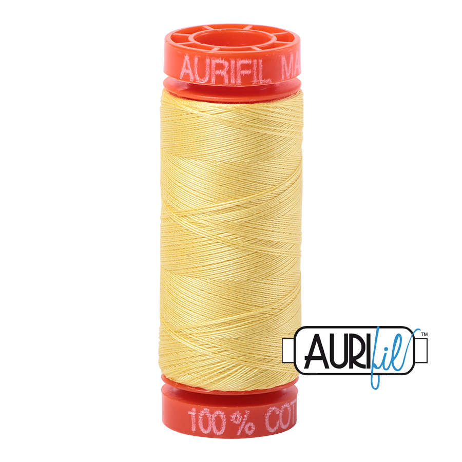 Aurifil Mako 50wt Cotton Thread - Lemon (2115)