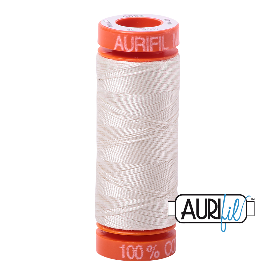 Aurifil Mako 50wt Cotton Thread - Silver White (2309)