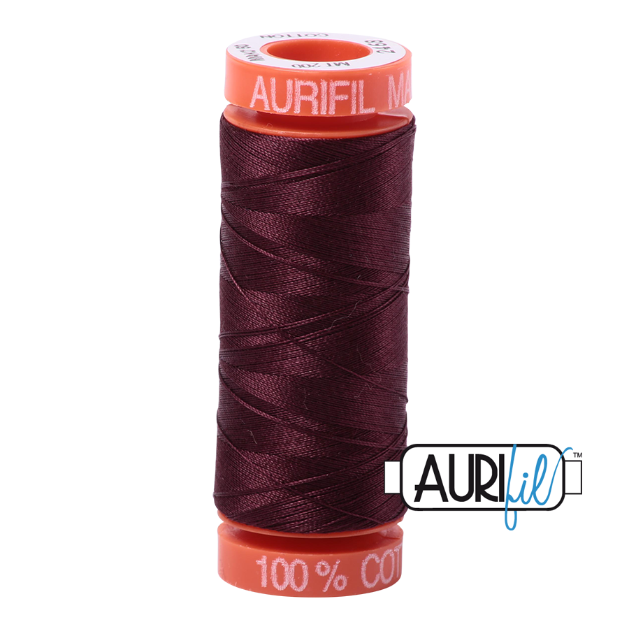 Aurifil Mako 50wt Cotton Thread - Dark Wine (2468)