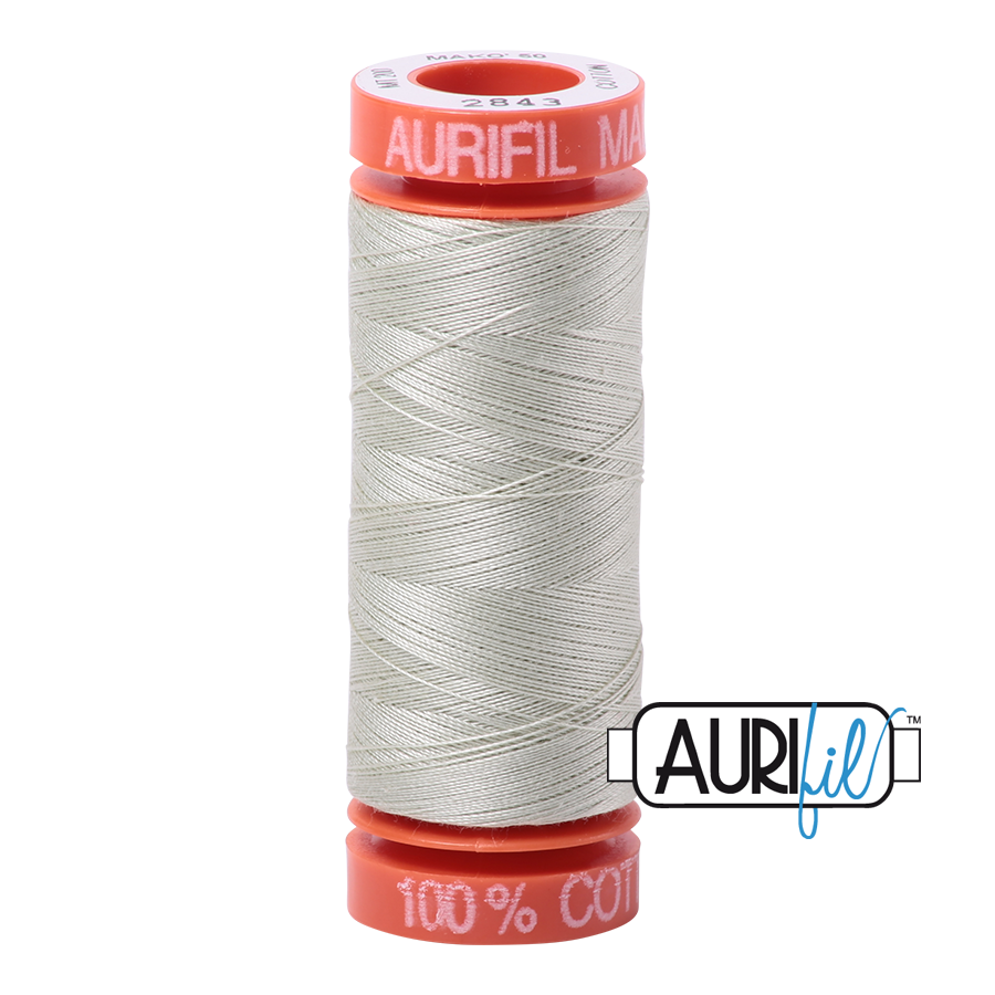 Aurifil Mako 50wt Cotton Thread - Light Grey Green (2843)