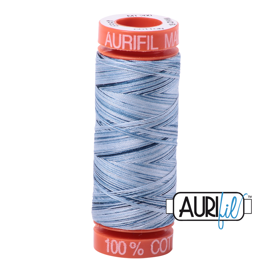 Aurifil Mako 50wt Cotton Thread - Stonewash Blues (Variegated) (4669)
